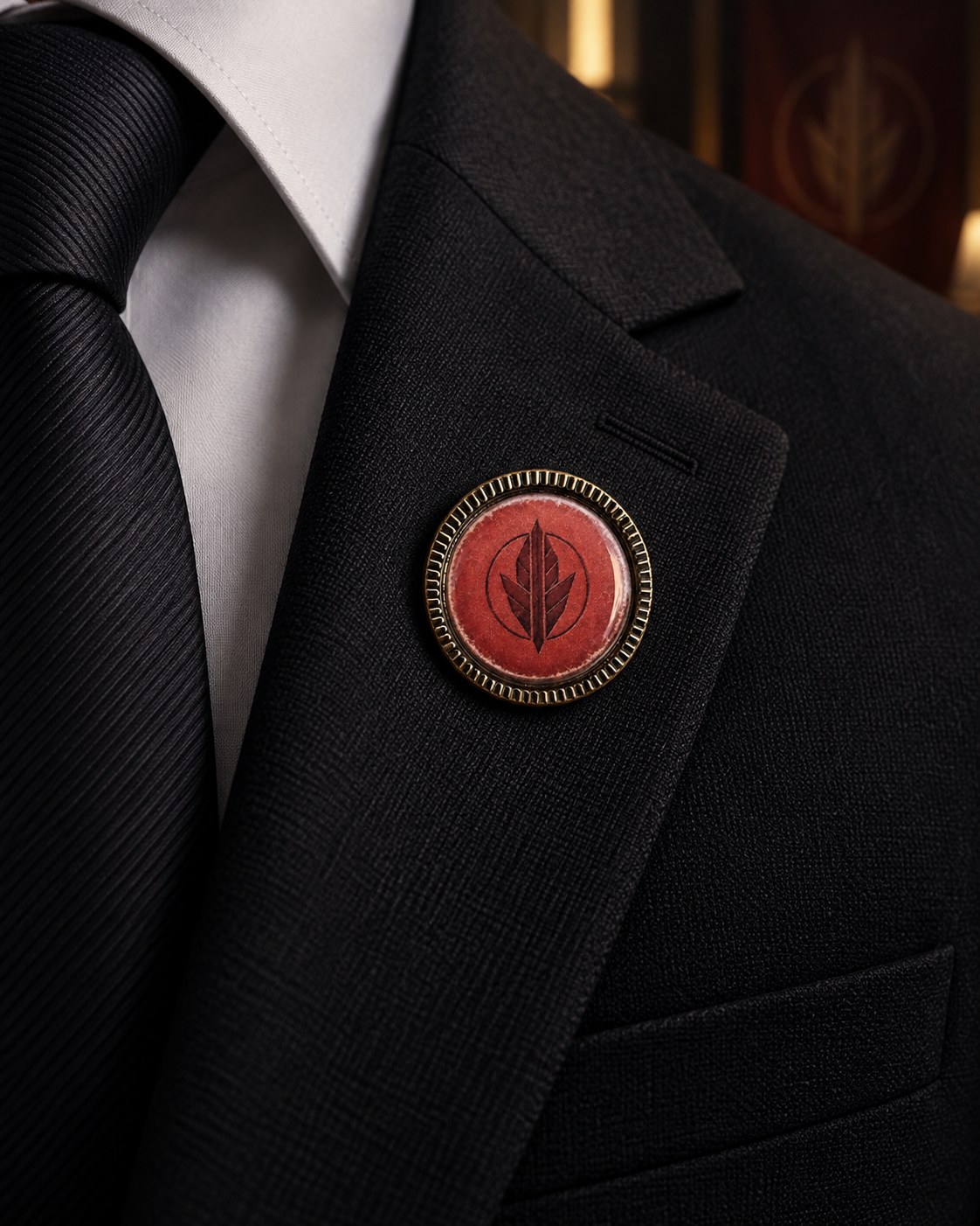 Contracts Operative Badge worn on a Syndicate agent lapel